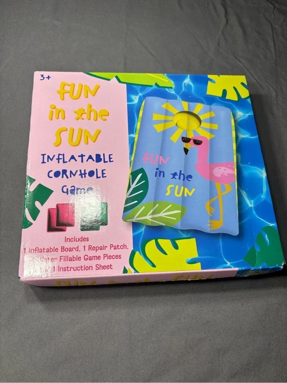 New Fun in the Sun Inflatable Cornhole Game - Pink & Blue